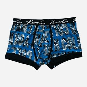 Kenneth Cole Blue Graphic Men's Large Boxer Briefs building pattern